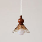 Auden Rippled Amber Glass Pendant Light