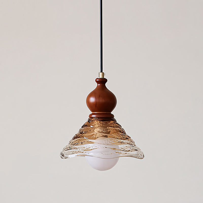 Auden Rippled Amber Glass Pendant Light
