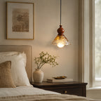 Auden Rippled Amber Glass Pendant Light