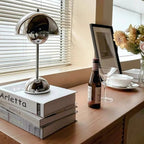 AuraGleam: Rechargeable LED Table Lamp with Chrome Design & Stepless Dimming – for Indoor Use & Decoration