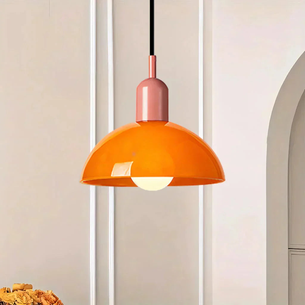 Auraviva: Colored LED Pendant Light Made of Glass in Bowl Shape – for Modern & Classic Living Spaces