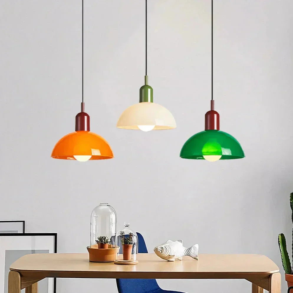 Auraviva: Colored LED Pendant Light Made of Glass in Bowl Shape – for Modern & Classic Living Spaces