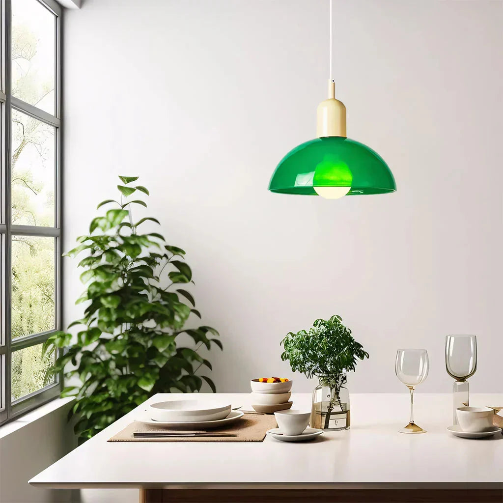 Auraviva: Colored LED Pendant Light Made of Glass in Bowl Shape – for Modern & Classic Living Spaces