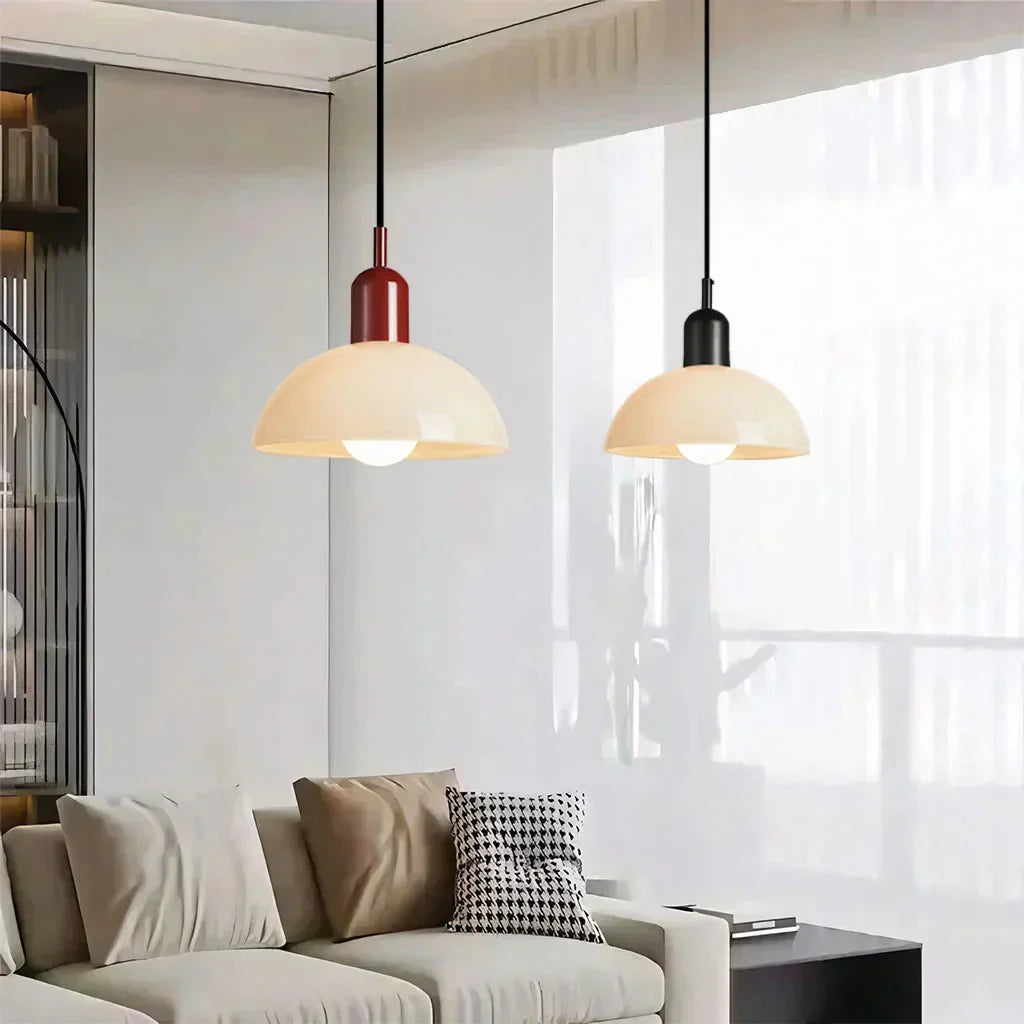 Auraviva: Colored LED Pendant Light Made of Glass in Bowl Shape – for Modern & Classic Living Spaces