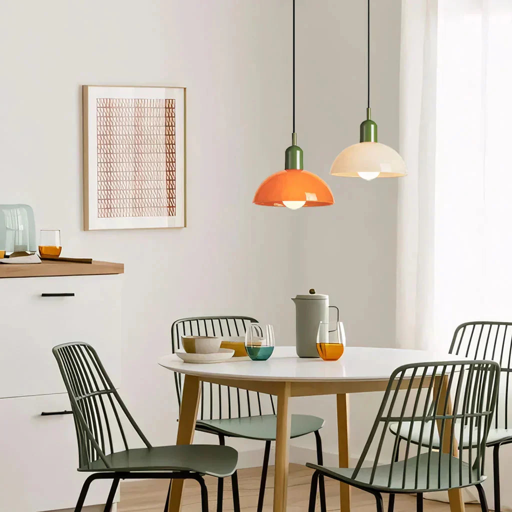 Auraviva: Colored LED Pendant Light Made of Glass in Bowl Shape – for Modern & Classic Living Spaces