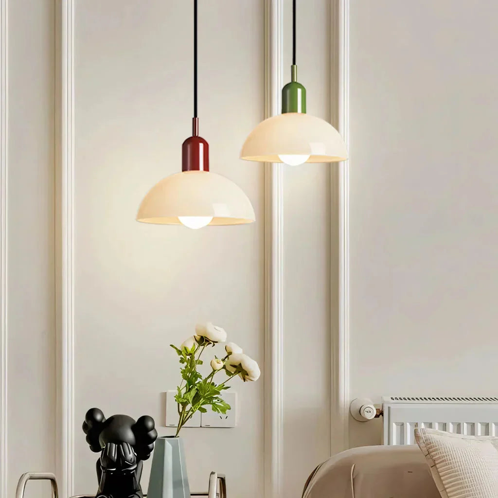 Auraviva: Colored LED Pendant Light Made of Glass in Bowl Shape – for Modern & Classic Living Spaces