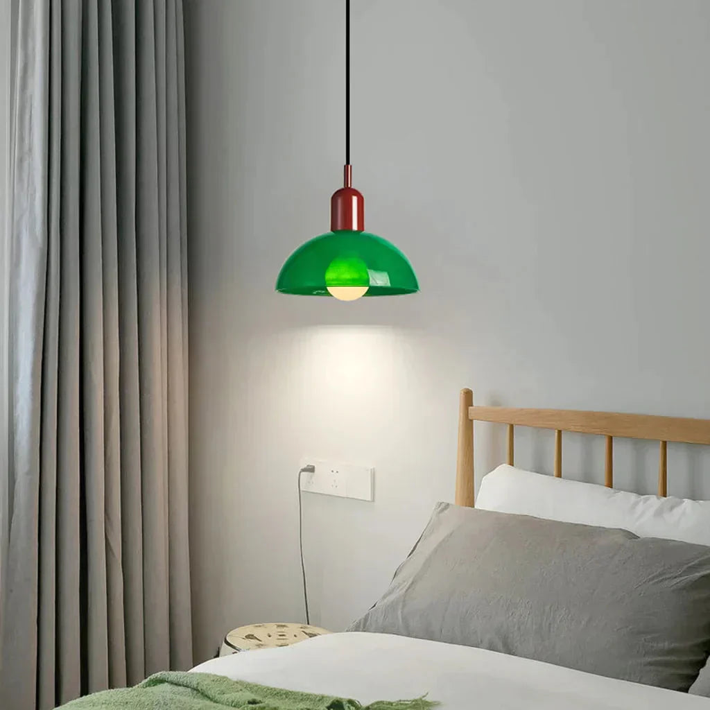 Auraviva: Colored LED Pendant Light Made of Glass in Bowl Shape – for Modern & Classic Living Spaces