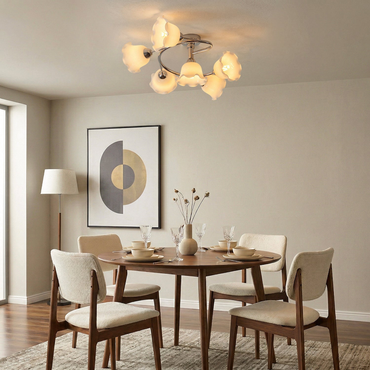 Auray Swirl 6-Light Glass Ceiling Light