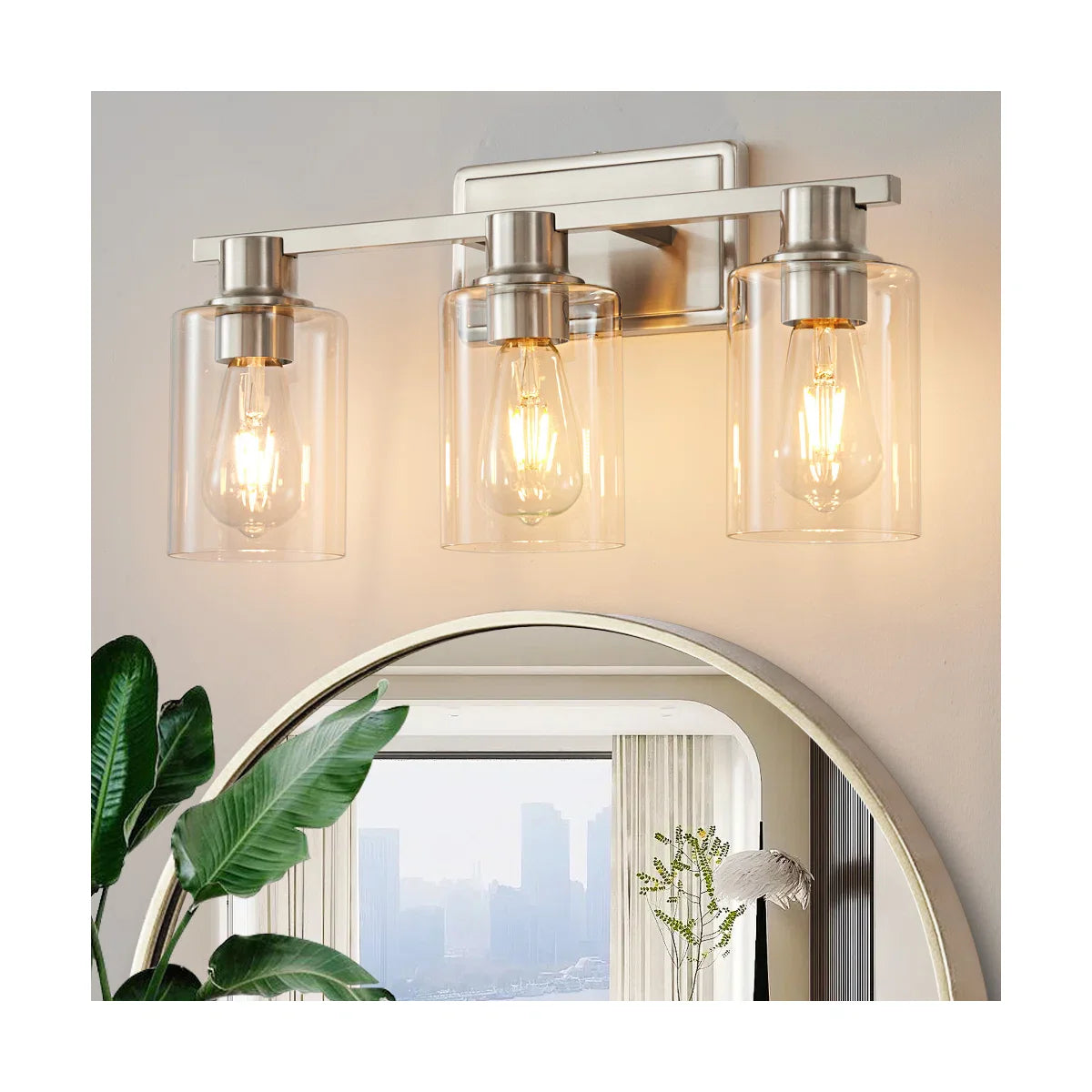 Aurela 3-light bathroom mirror lighting