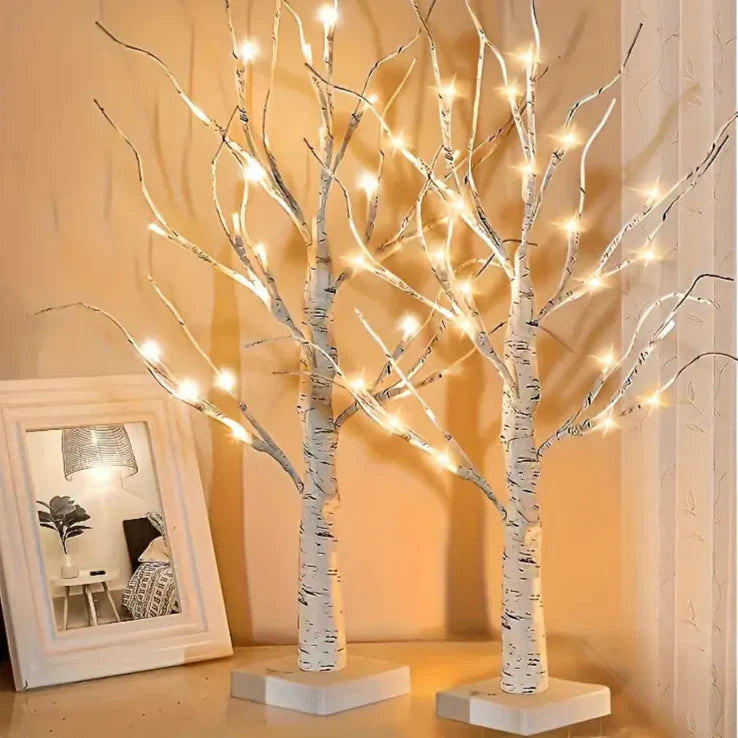 Aurelia 2-Piece Set LED Birch Tree Lights – Christmas & Decoration