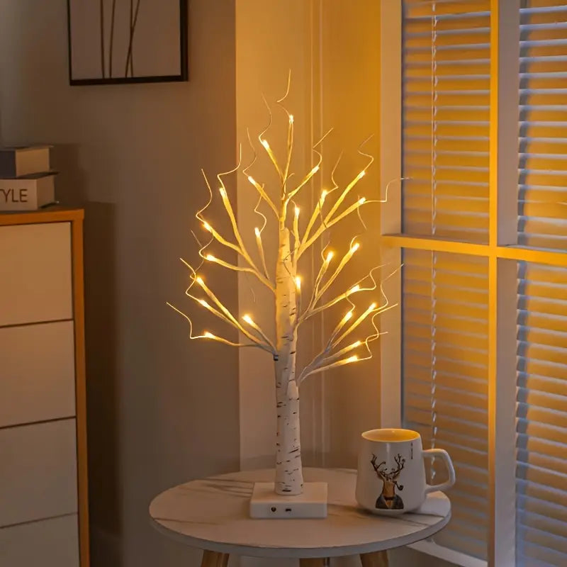 Aurelia 2-Piece Set LED Birch Tree Lights – Christmas & Decoration