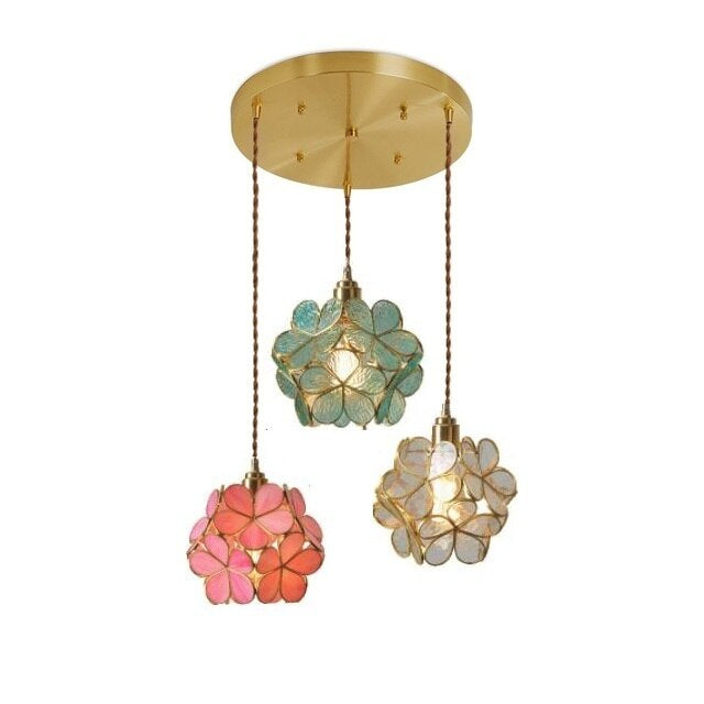 AureliaBloom: Designer Glass Pendant Light in Petal Design – Ideal for Living Rooms & Bedrooms