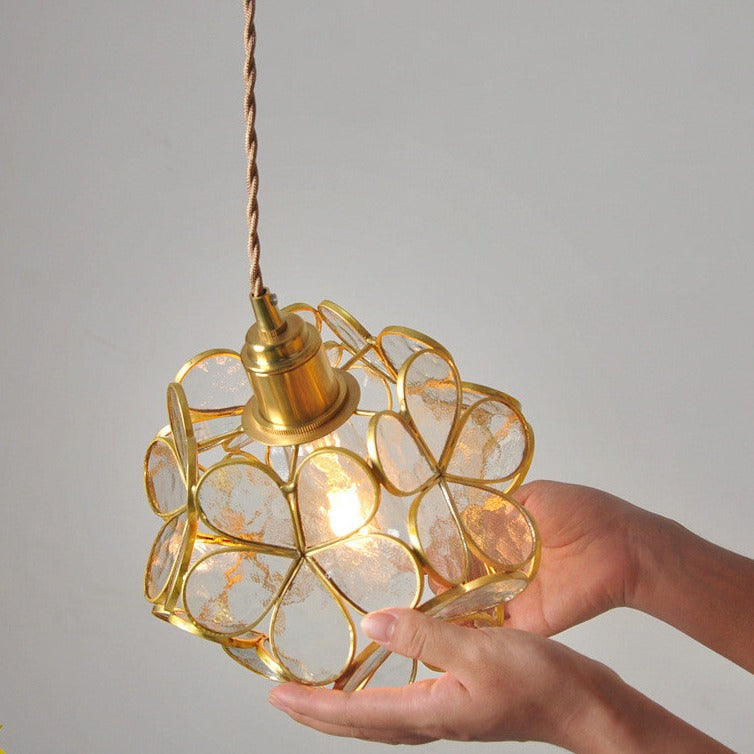 AureliaBloom: Designer Glass Pendant Light in Petal Design – Ideal for Living Rooms & Bedrooms
