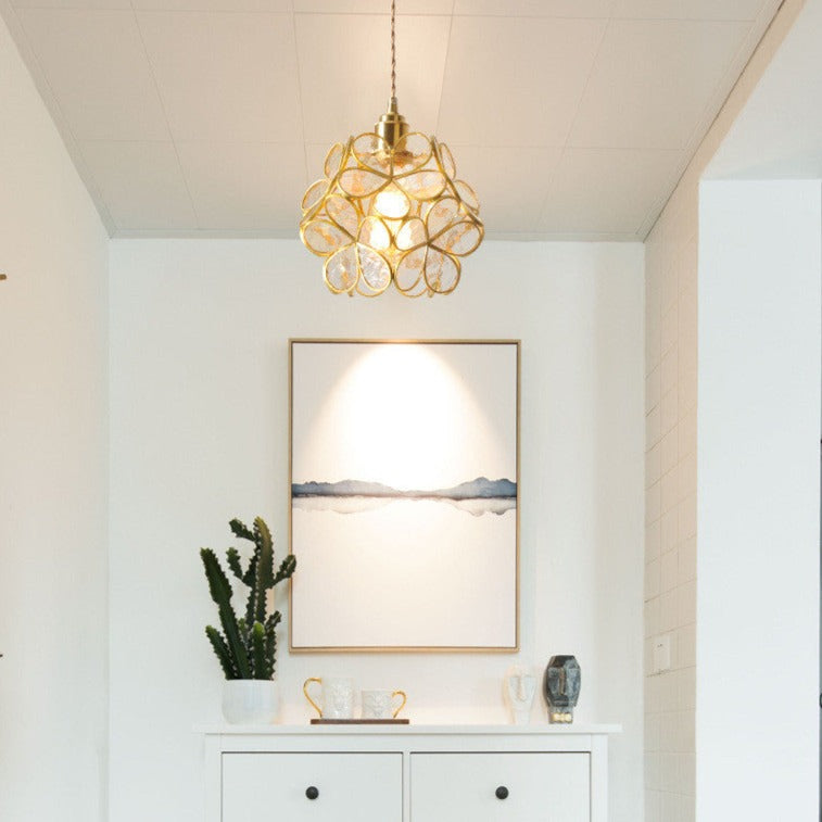 AureliaBloom: Designer Glass Pendant Light in Petal Design – Ideal for Living Rooms & Bedrooms