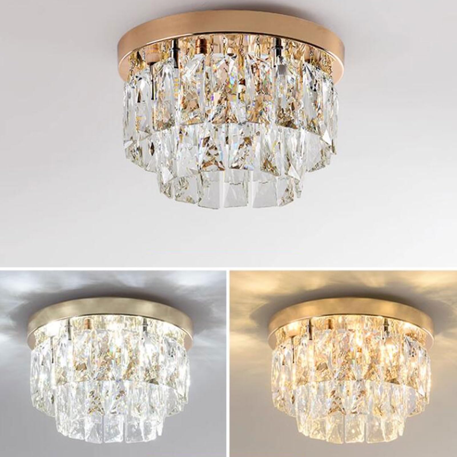 Aurestia: Luxury LED Ceiling Light made of Metal & Crystal – for Living Room & Bedroom