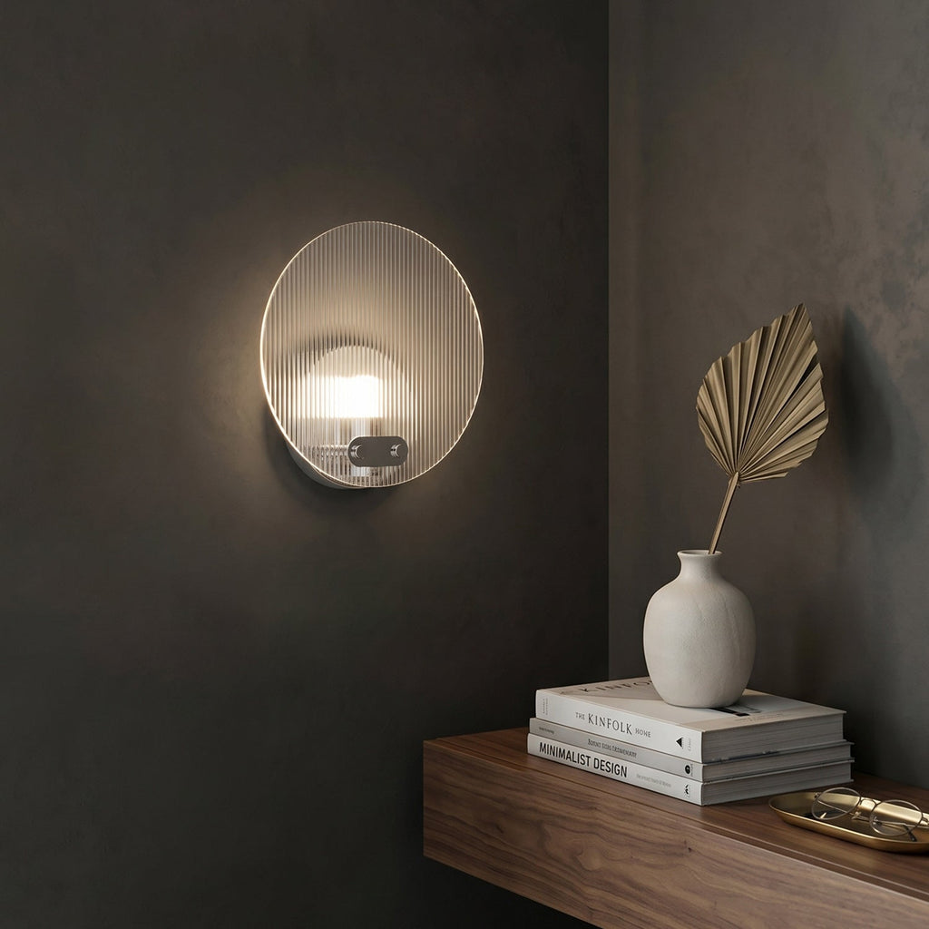 Aurex Round Fluted Acrylic Wall Sconce