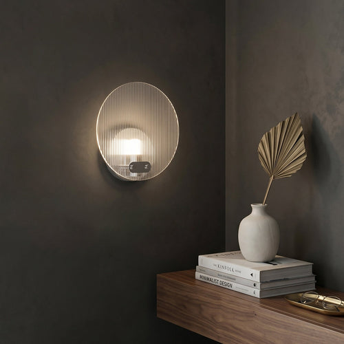 Aurex Round Fluted Acrylic Wall Sconce