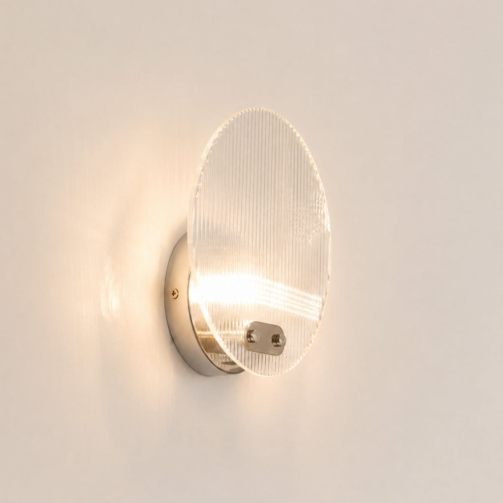 Aurex Round Fluted Acrylic Wall Sconce