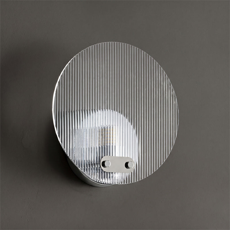 Aurex Round Fluted Acrylic Wall Sconce