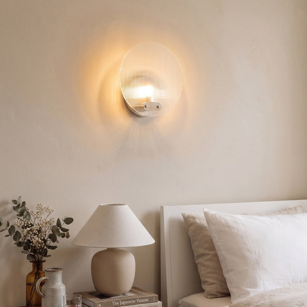 Aurex Round Fluted Acrylic Wall Sconce