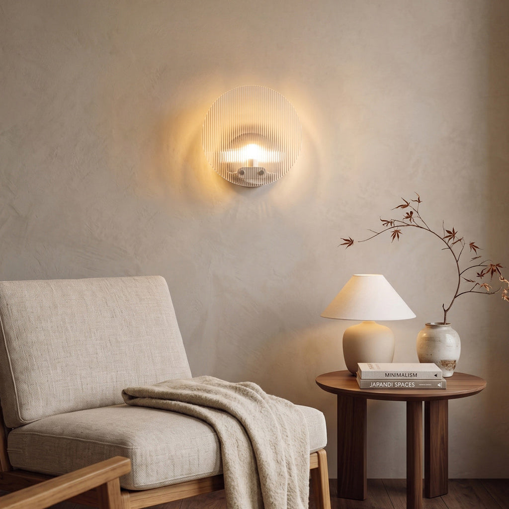 Aurex Round Fluted Acrylic Wall Sconce