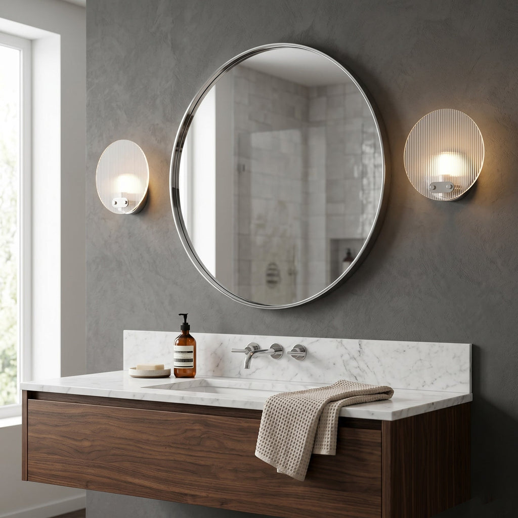 Aurex Round Fluted Acrylic Wall Sconce