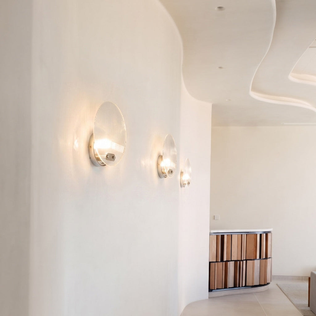 Aurex Round Fluted Acrylic Wall Sconce
