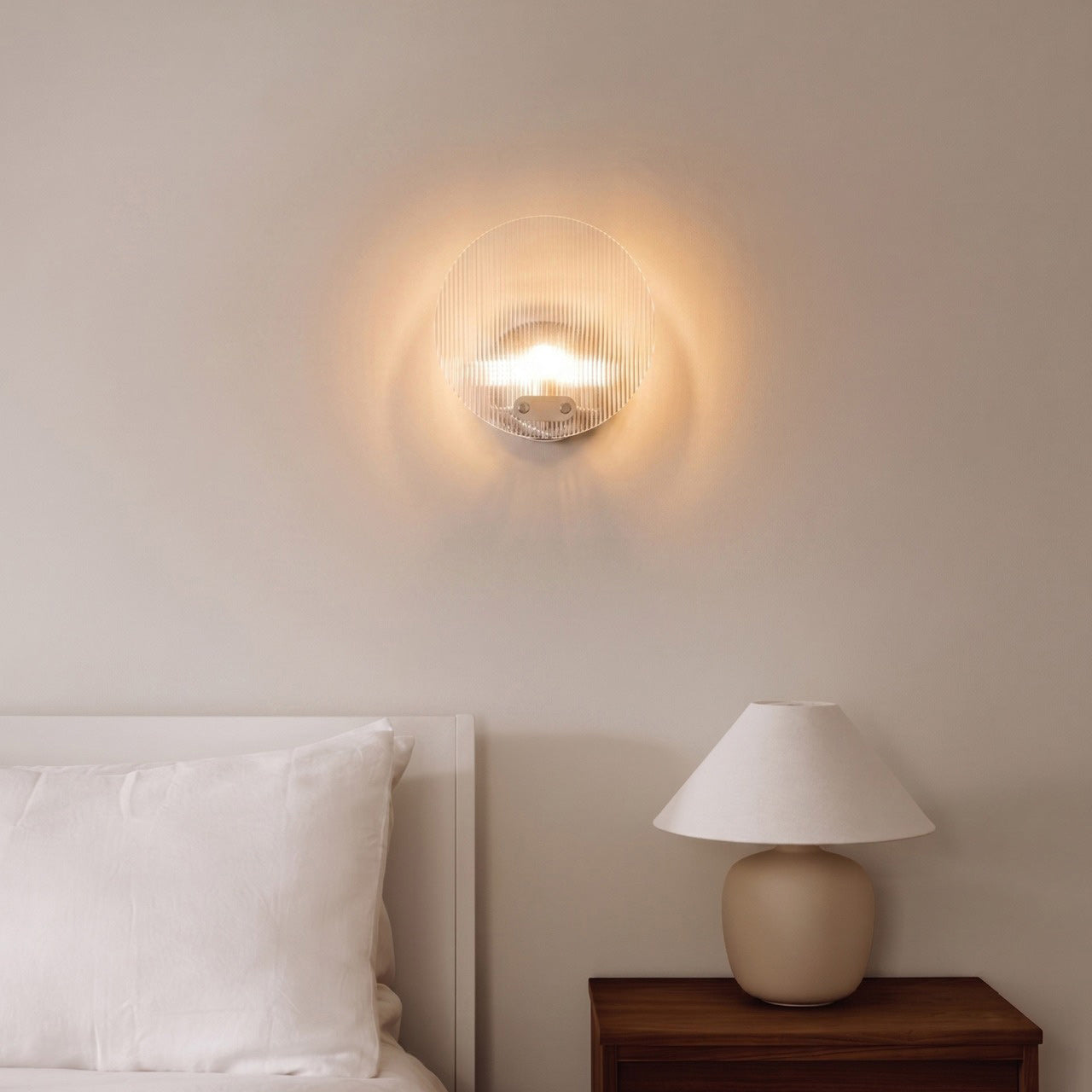Aurex Round Fluted Acrylic Wall Sconce
