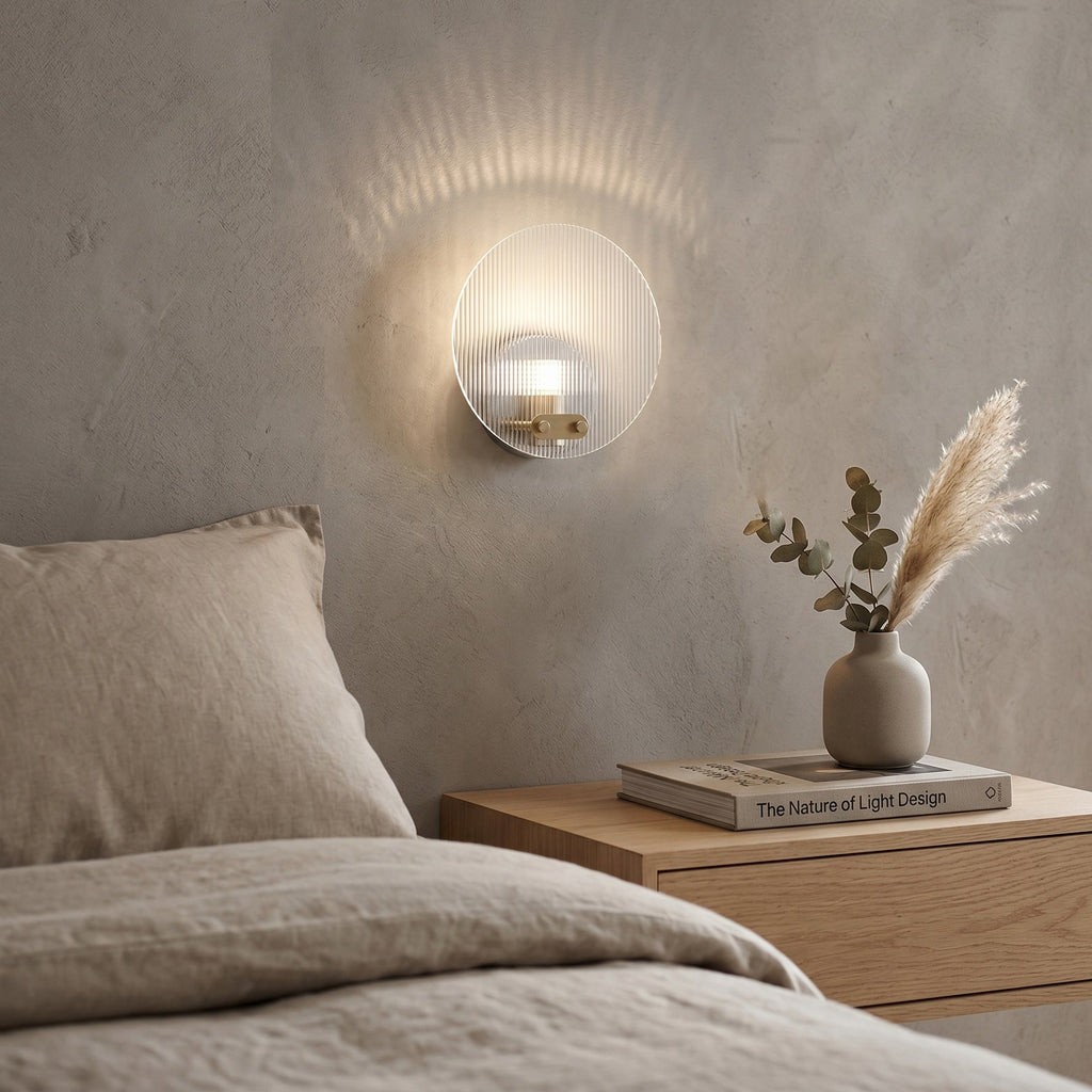 Aurex Round Fluted Acrylic Wall Sconce