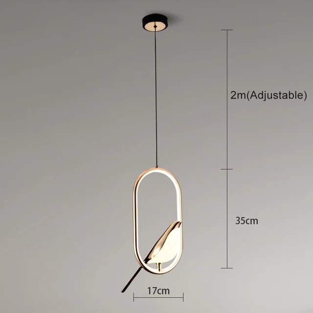 AuriBird: Golden Designer Pendant Light with Bird – Stylish Light for Tranquil Living Spaces