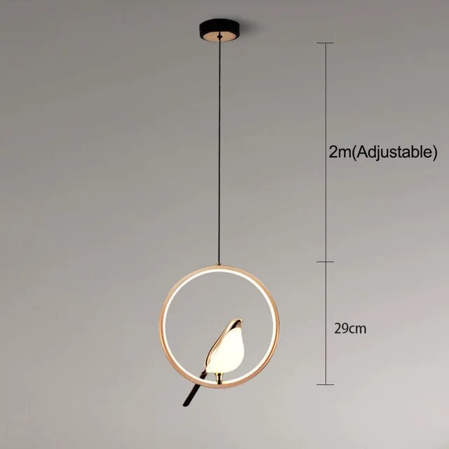 AuriBird: Golden Designer Pendant Light with Bird – Stylish Light for Tranquil Living Spaces