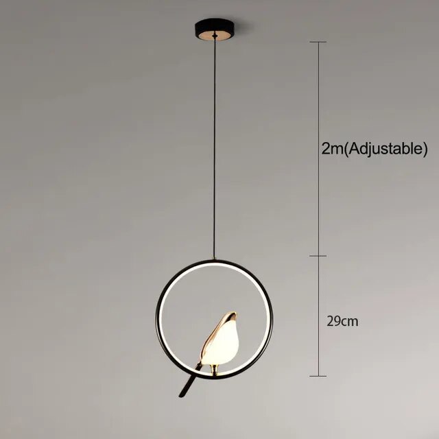 AuriBird: Golden Designer Pendant Light with Bird – Stylish Light for Tranquil Living Spaces