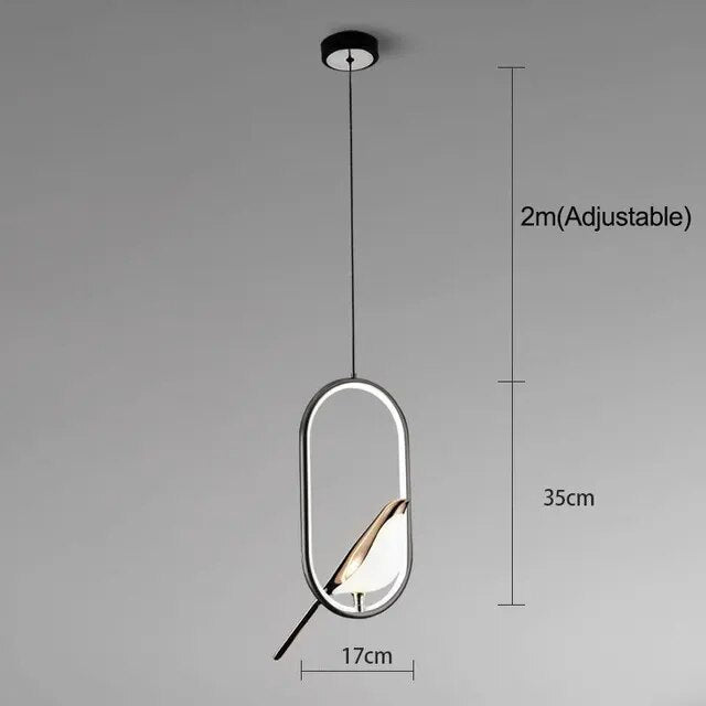 AuriBird: Golden Designer Pendant Light with Bird – Stylish Light for Tranquil Living Spaces