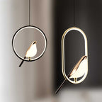 AuriBird: Golden Designer Pendant Light with Bird – Stylish Light for Tranquil Living Spaces