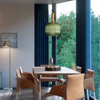 AuriGlas: Glass Pendant Light in Vintage Design – Elegant Hanging Lamp with Brass Details