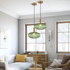 AuriGlas: Glass Pendant Light in Vintage Design – Elegant Hanging Lamp with Brass Details