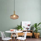 AuriGlas: Glass Pendant Light in Vintage Design – Elegant Hanging Lamp with Brass Details