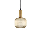 AuriGlas: Glass Pendant Light in Vintage Design – Elegant Hanging Lamp with Brass Details