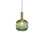 AuriGlas: Glass Pendant Light in Vintage Design – Elegant Hanging Lamp with Brass Details