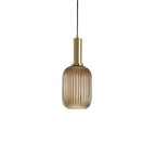 AuriGlas: Glass Pendant Light in Vintage Design – Elegant Hanging Lamp with Brass Details