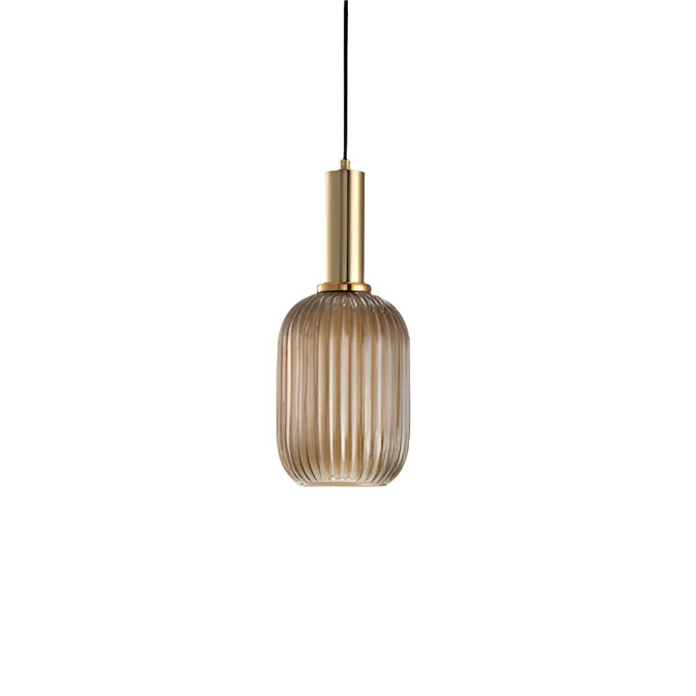AuriGlas: Glass Pendant Light in Vintage Design – Elegant Hanging Lamp with Brass Details