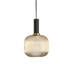 AuriGlas: Glass Pendant Light in Vintage Design – Elegant Hanging Lamp with Brass Details