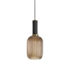 AuriGlas: Glass Pendant Light in Vintage Design – Elegant Hanging Lamp with Brass Details