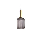 AuriGlas: Glass Pendant Light in Vintage Design – Elegant Hanging Lamp with Brass Details