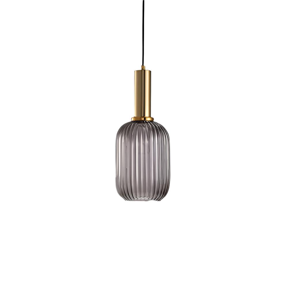 AuriGlas: Glass Pendant Light in Vintage Design – Elegant Hanging Lamp with Brass Details