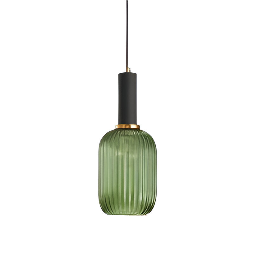 AuriGlas: Glass Pendant Light in Vintage Design – Elegant Hanging Lamp with Brass Details