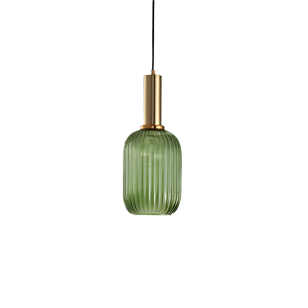 AuriGlas: Glass Pendant Light in Vintage Design – Elegant Hanging Lamp with Brass Details