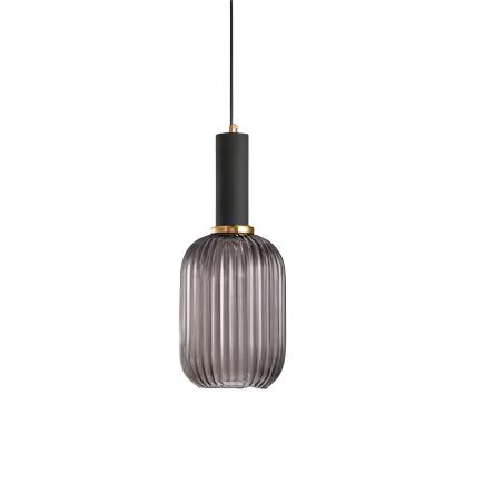 AuriGlas: Glass Pendant Light in Vintage Design – Elegant Hanging Lamp with Brass Details