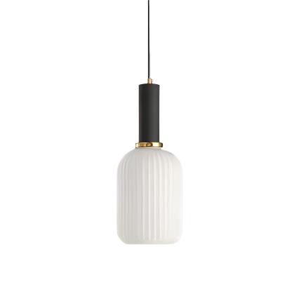 AuriGlas: Glass Pendant Light in Vintage Design – Elegant Hanging Lamp with Brass Details