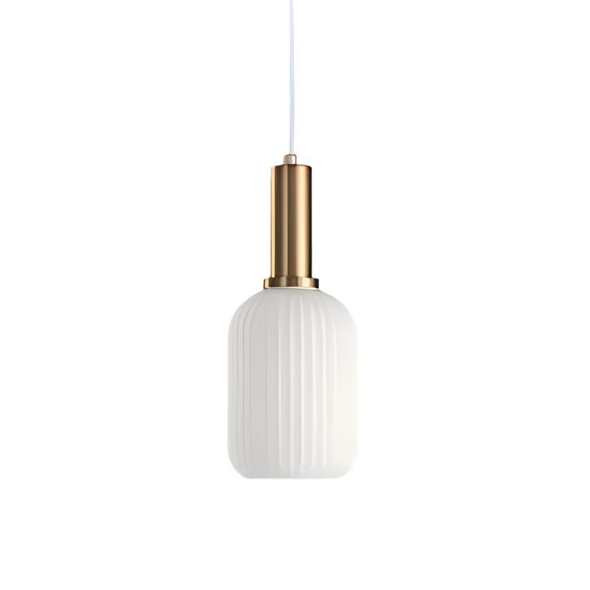 AuriGlas: Glass Pendant Light in Vintage Design – Elegant Hanging Lamp with Brass Details